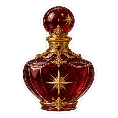 A perfume-bottle sticker